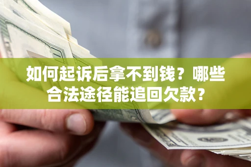 武汉如何起诉后拿不到钱？哪些合法途径能追回欠款？