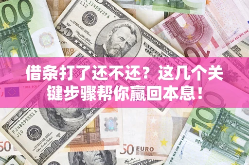 武汉借条打了还不还？这几个关键步骤帮你赢回本息！