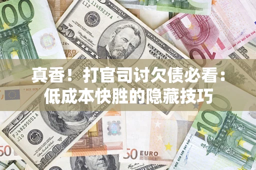 武汉真香！打官司讨欠债必看：低成本快胜的隐藏技巧